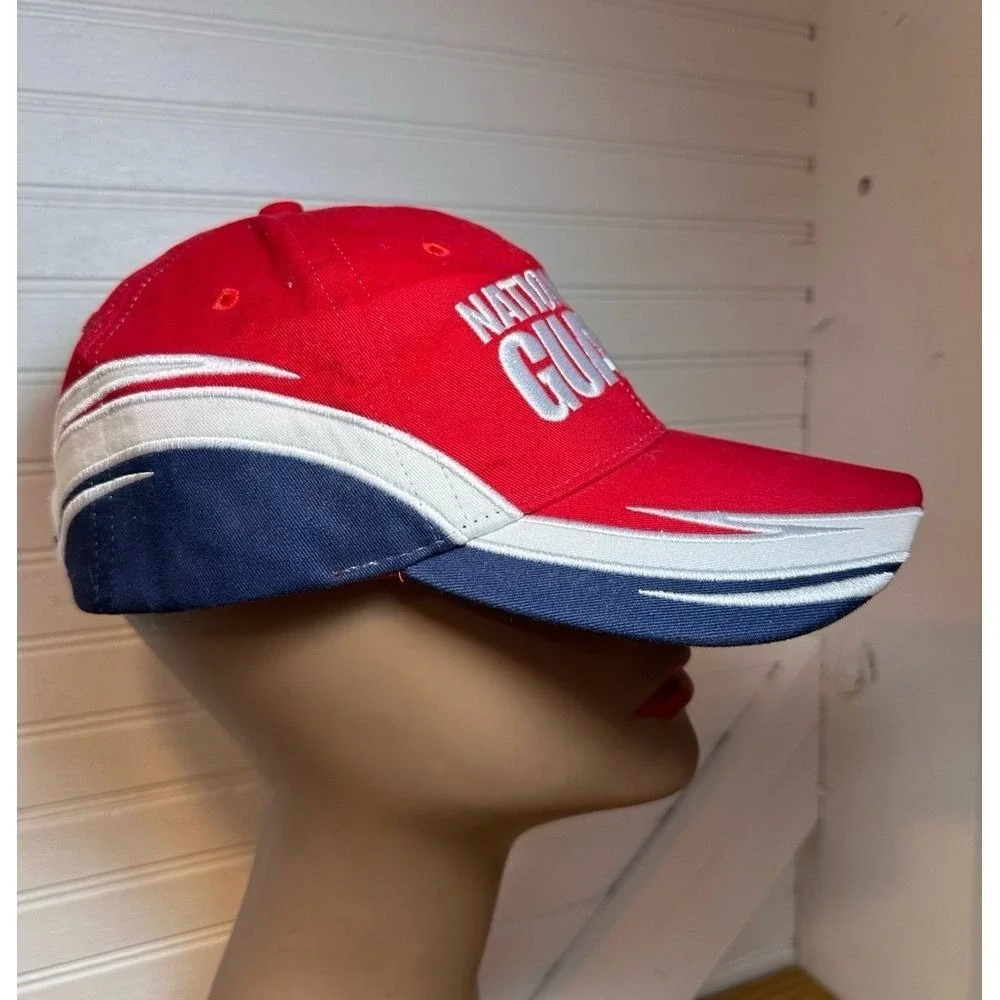 National Guard Baseball‎ Hat NWOT Adjustable Racing Cap Red White Blue Unisex